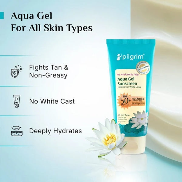 Pilgrim - 1% Hyaluronic Acid Aqua Gel Sunscreen Spf50+ Pa+++ (50g)
