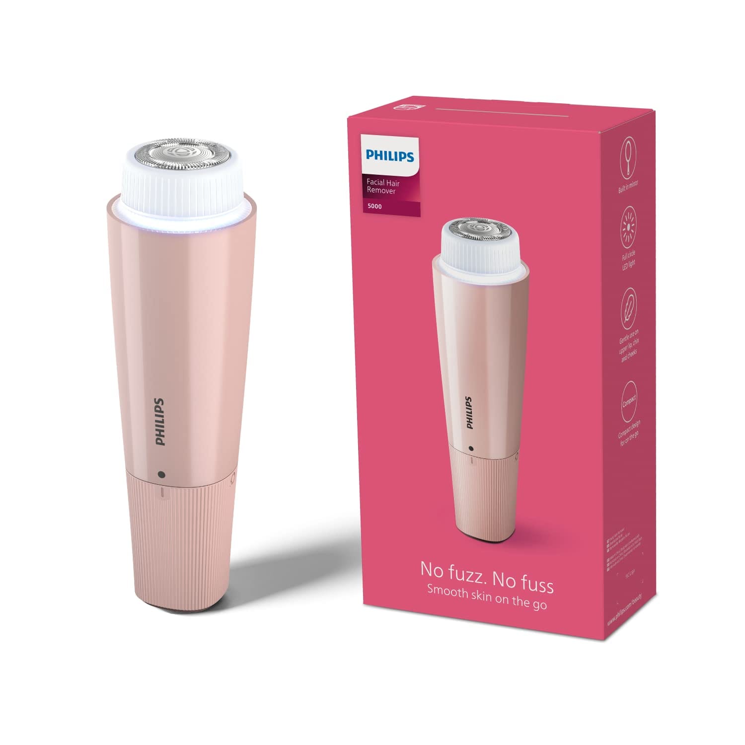 Philips - Cordless Facial Hair Remover with Wide Hypoallergenic Head for gentle experience at home (BRR454/00)