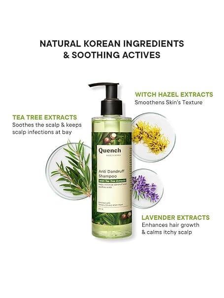 Quench - Anti Dandruff Shampoo with Tea Tree Extracts, Minimizes Dandruff Flakes (250ml)