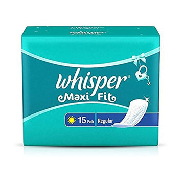Whisper - Maxi Nights Sanitary Pads for Women, Regular, 15 Napkins (Pack of 1)
