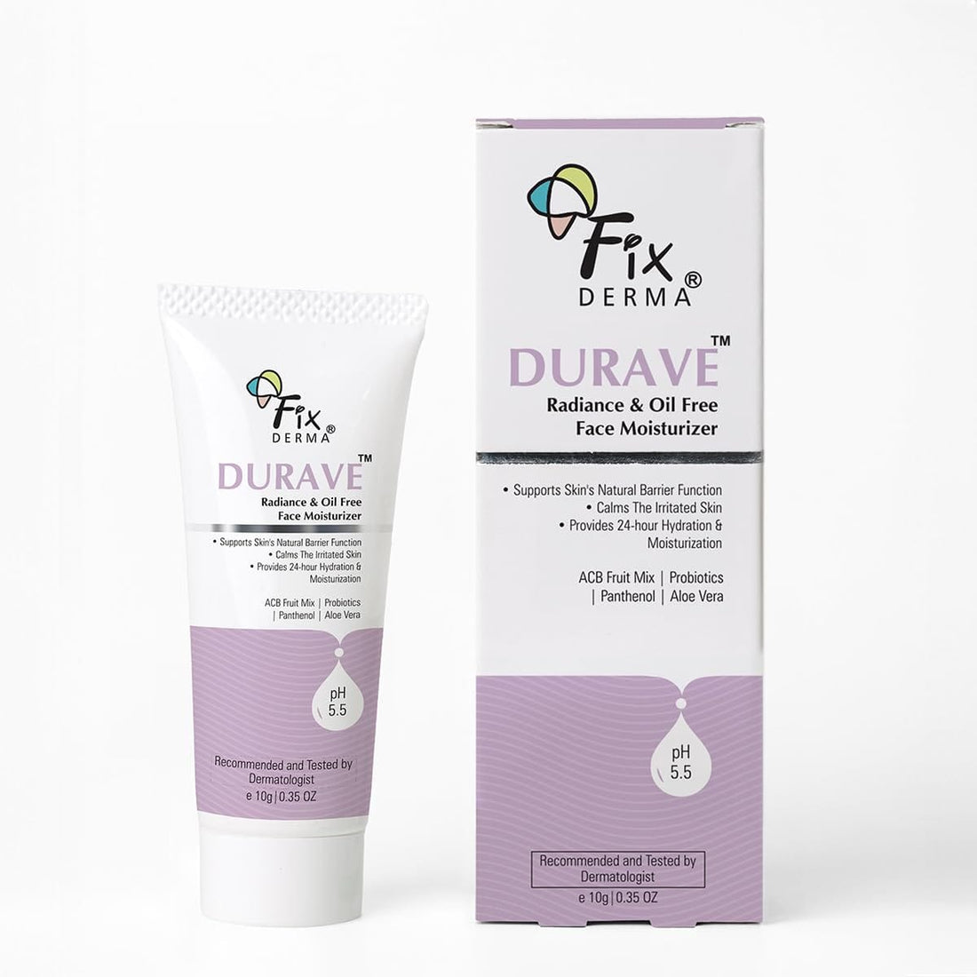 Fixderma - Durave Radiance & Oil Free Face Moisturizer with Probiotics Hydrating Moisturiser for Face  Aloe Vera Face Moisturizer For All Skin Type Face Moisturizer for Women & Men (50g)