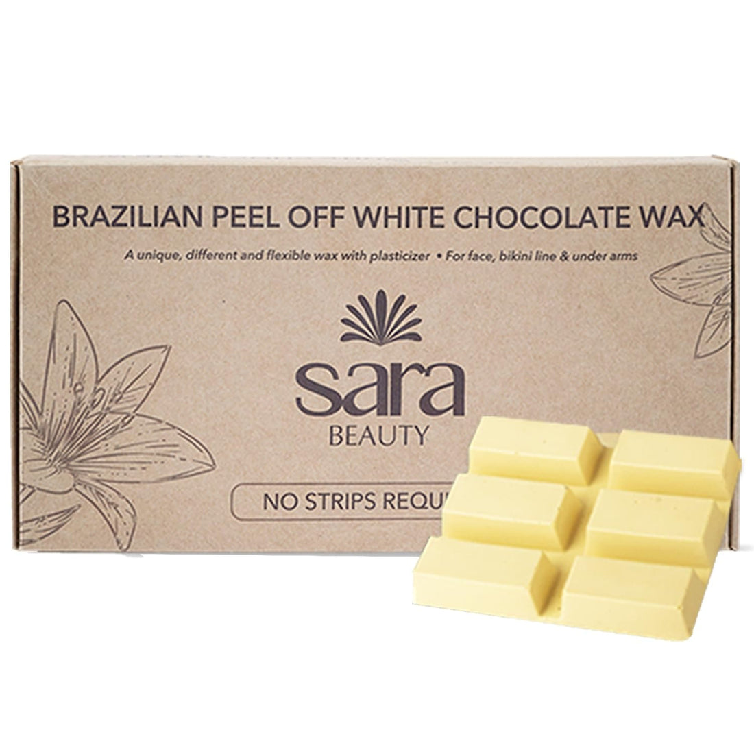 SARA - Brazilian Peel off White Chocolate Wax For Face, Under Arms & Intimate Hair Removal, (500)g