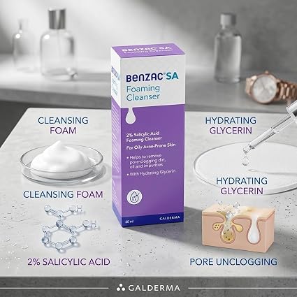 Cetaphil - Benzac SA Foaming Cleanser (60ml)
