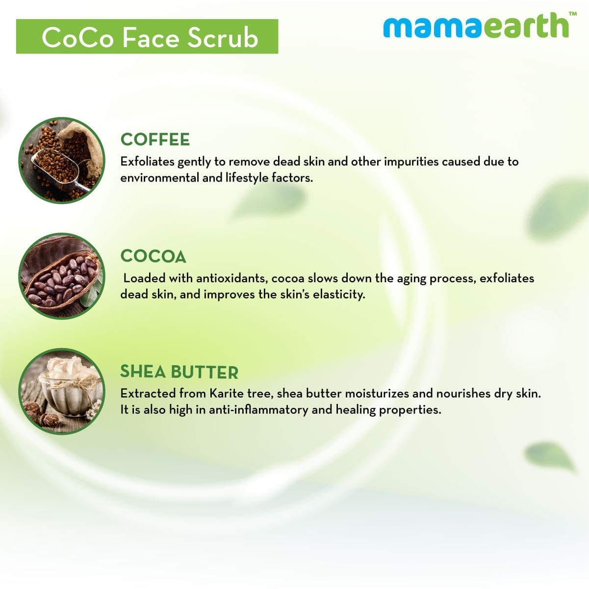 Mamaearth CoCo Face Scrub with Coffee & Cocoa for Rich Exfoliation (100g)