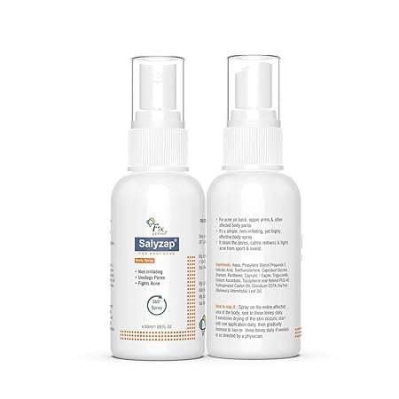 Fixderma - 2% Salicylic Acid Salyzap Body Acne Spray For Acne on Back, Shoulders, Neck & Chest