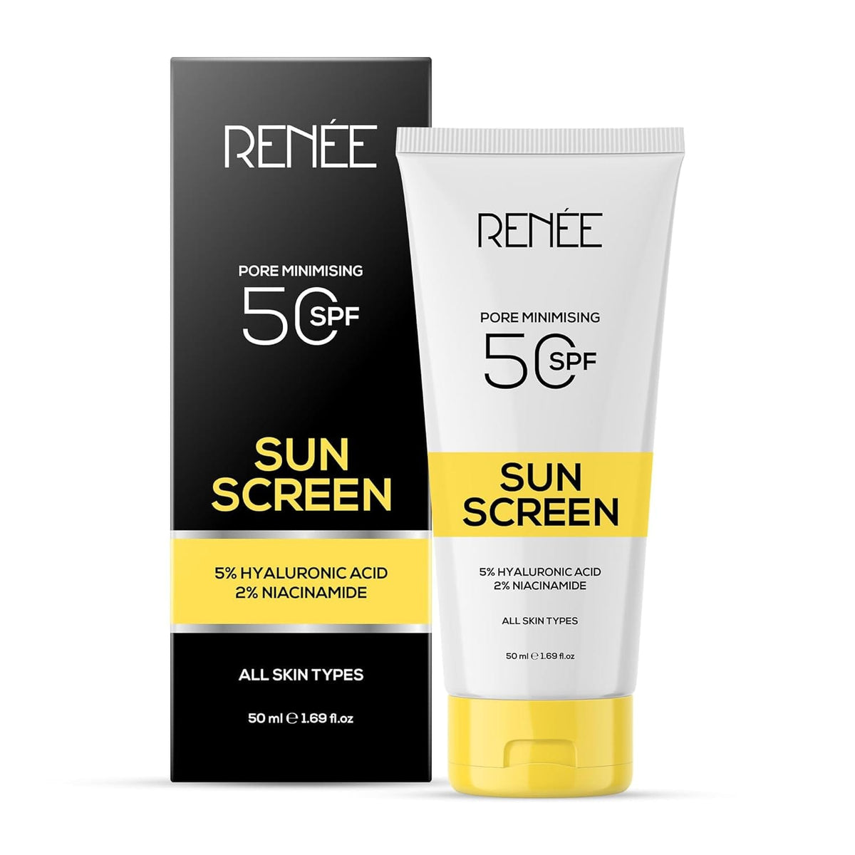 RENEE - Pore Minimizing Sunscreen SPF 50 With 5% Hyaluronic acid & 2% Niacinamide (50mL)