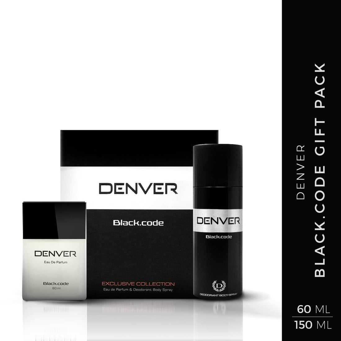 DENVER - Black Code Exclusive Collection Gift Set : Deo (150ML) + Perfume (60ML) - Men