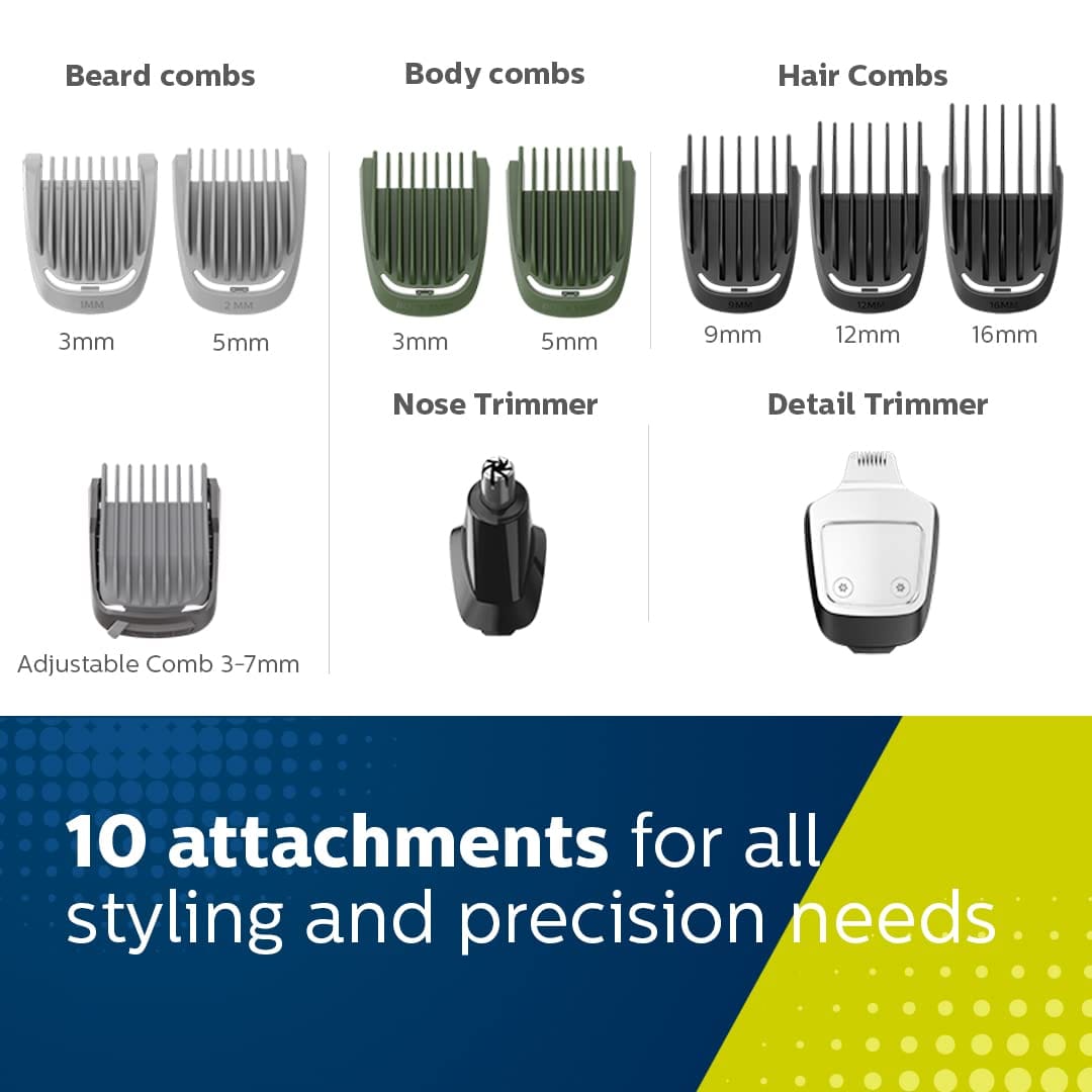 Philips - Multi Grooming Kit (MG7707/15) 5-in-1, Face, Head and Body - All-in-one Trimmer