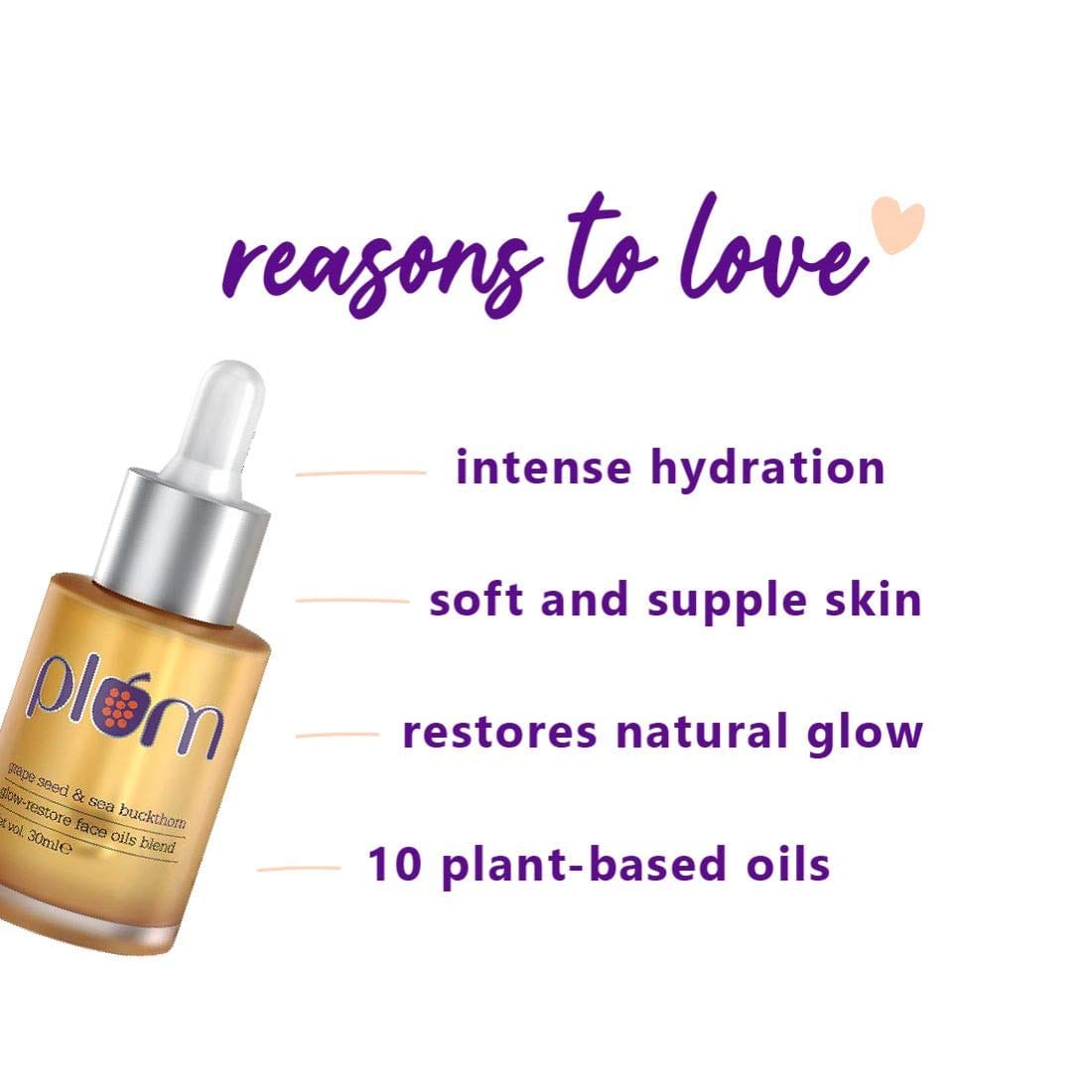 Plum - Grape Seed & Sea Buckthorn Glow-Restore Face Oils Blend (30mL)