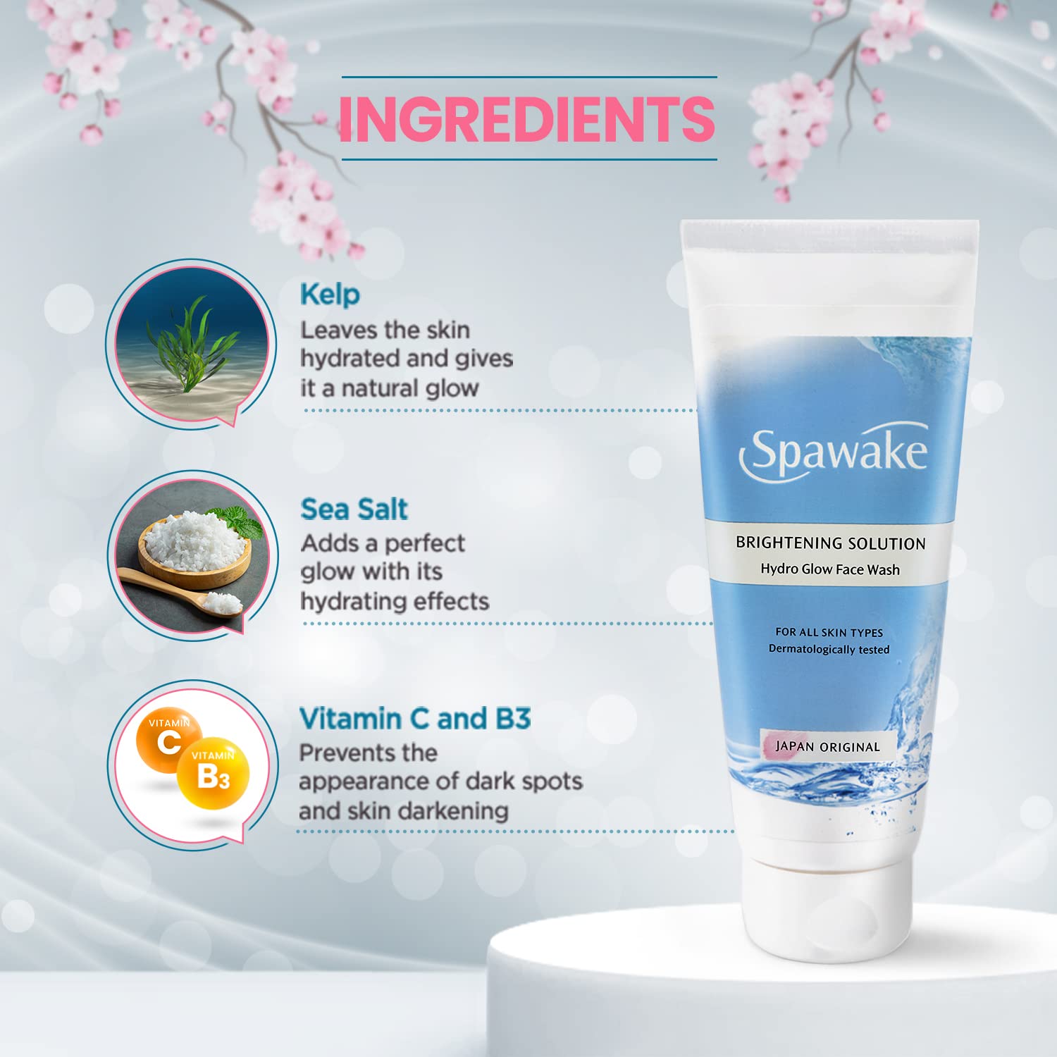 Spawake - Vitamin C Face Wash, Brightening Solution Hydro Glow (100g)