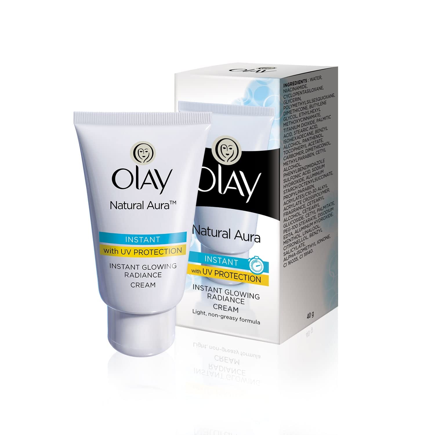 Olay - Natural Aura Instant Day Cream with SPF 15 | Glowing Radiance Cream (40g)
