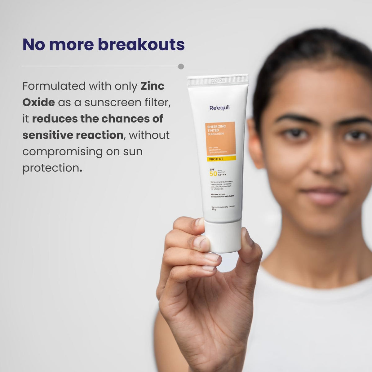 Re'equil - Sheer Zinc Tinted Sunscreen, 100% Mineral-Based Sunscreen