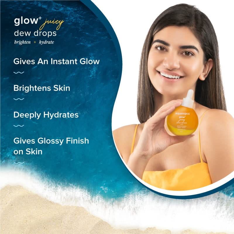 Aqualogica - Glow+ Juicy Dew Drops Liquid Highlighter for Instant Glow & Shimmer (30mL)