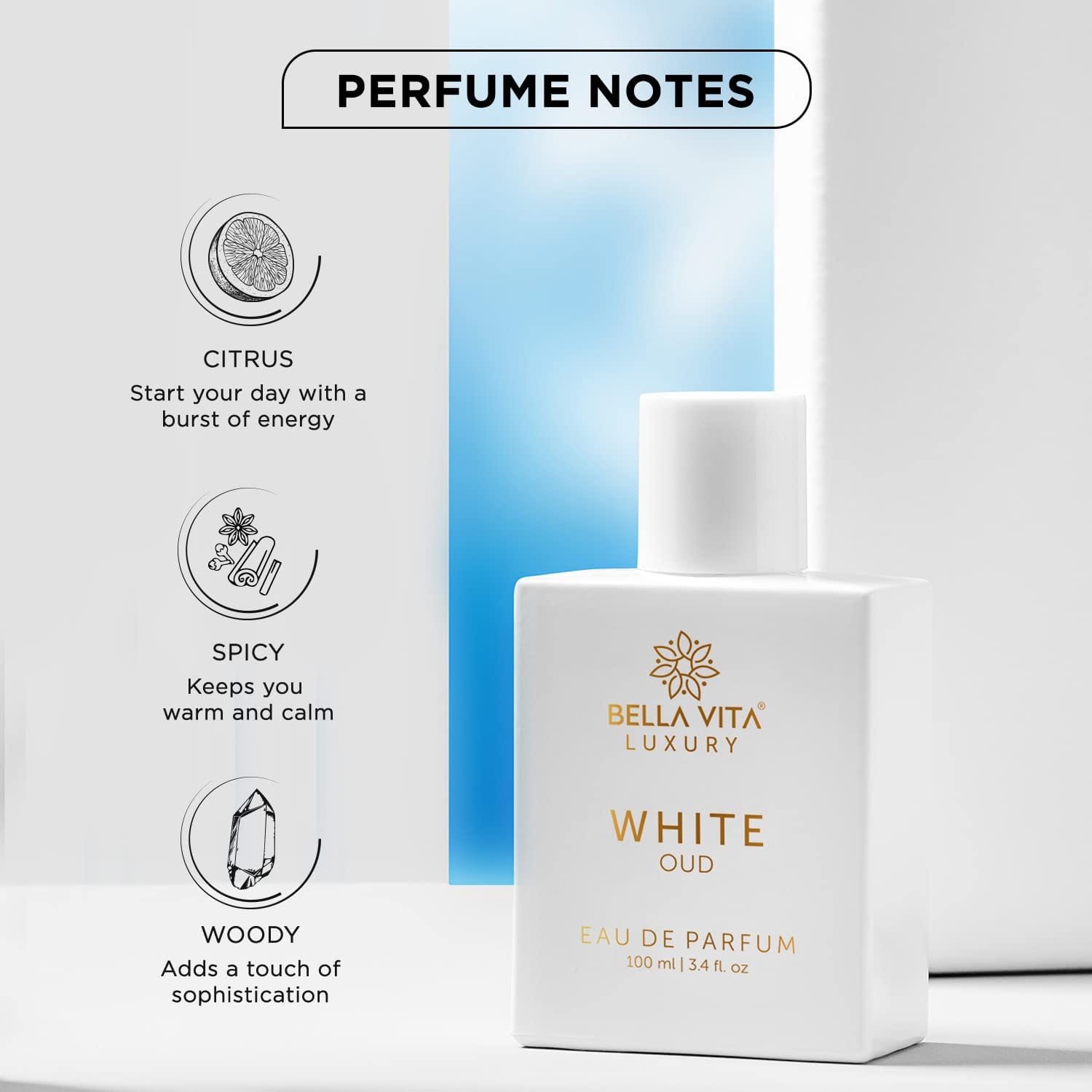 Bella Vita - Luxury White Oud Eau De Perfume - Unisex Perfume (100ml)