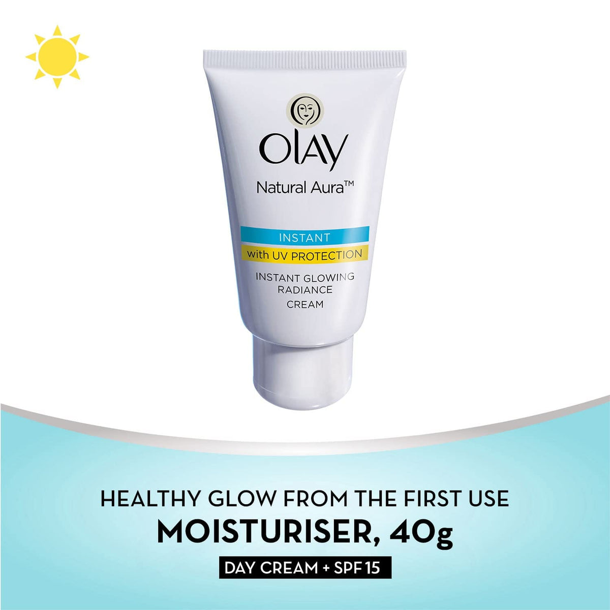 Olay - Natural Aura Instant Day Cream with SPF 15 | Glowing Radiance Cream (40g)