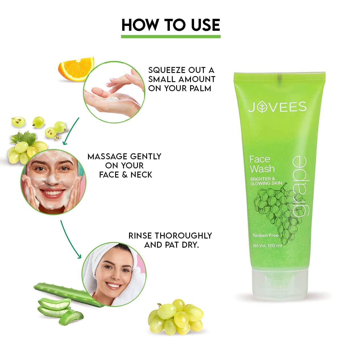 Jovees - Herbal Grape Fairness Face Wash For Women/Men (50mL)