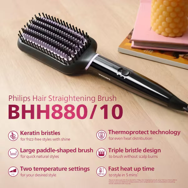 Philips - Heated Straightening Brush (BHH880/10)