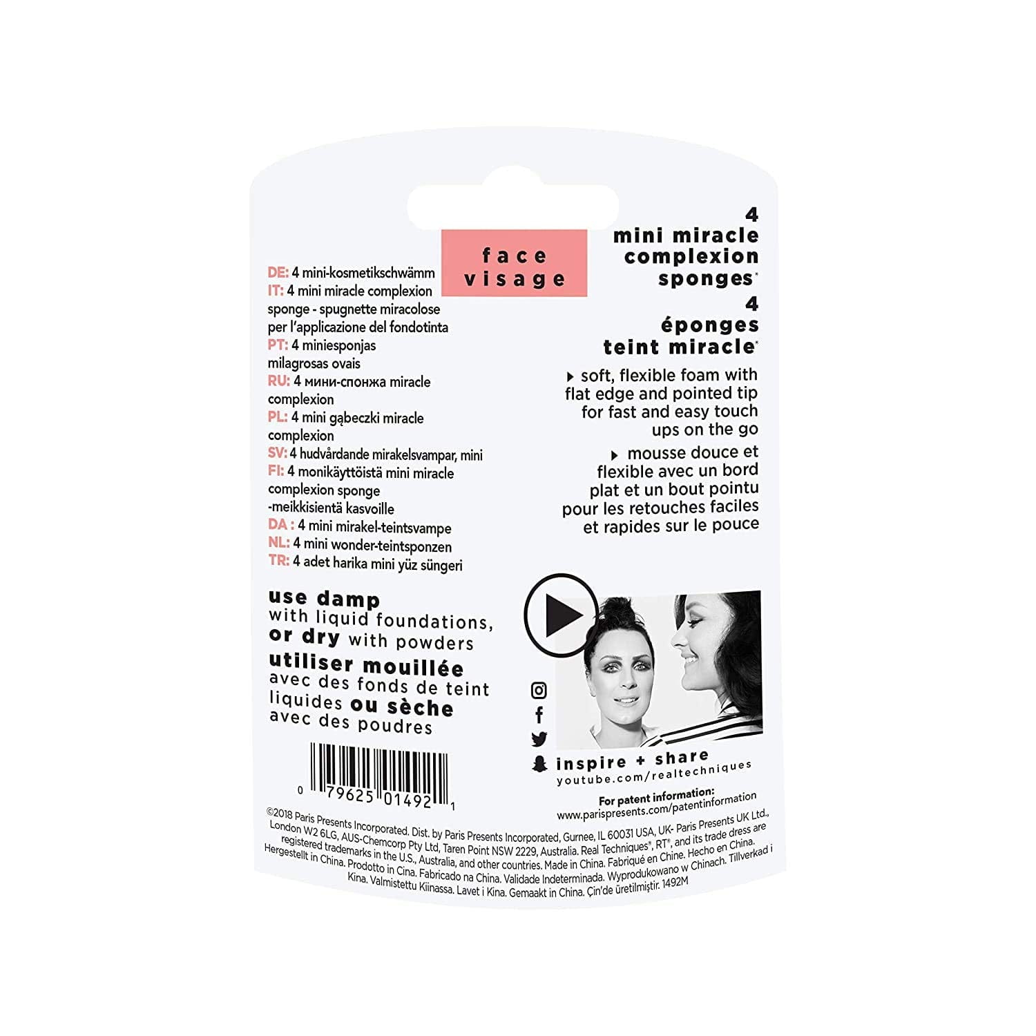 Real Techniques - 4 Mini Miracle Complexion Sponges