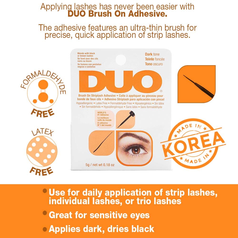 Duo - Brush-On Strip Lash Adhesive, Dark Tone Orange