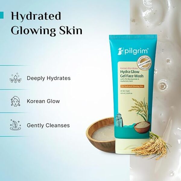 Pilgrim - Korean Rice Water Hydra Glow Gel Face Wash (100ml)