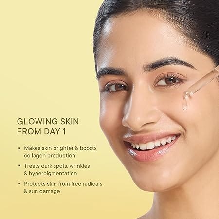 Quench - Vitamin C Glow Boost Face Serum with 5% Ethyl Ascorbic Acid Brightening Serum for Dark Spots & Uneven Skin (30ml)