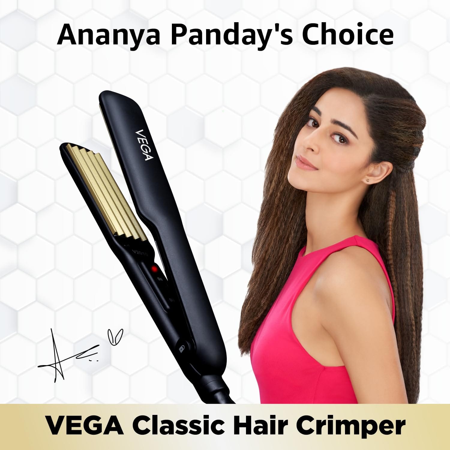 VEGA - Classic Hair Crimper With Quick Heat Up & Ceramic Coated Plates (VHCR-01)