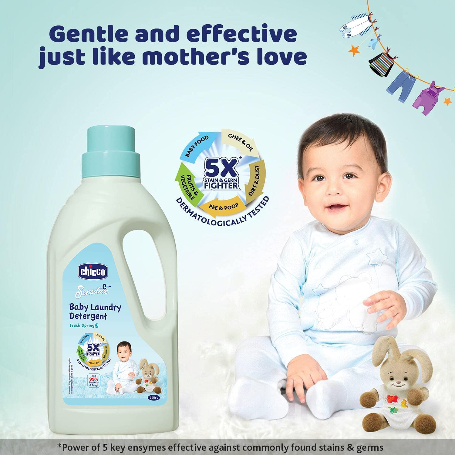 CHICCO - LAUNDRY DETERGENT DETERGENT FRESH SPRING (1000ml)