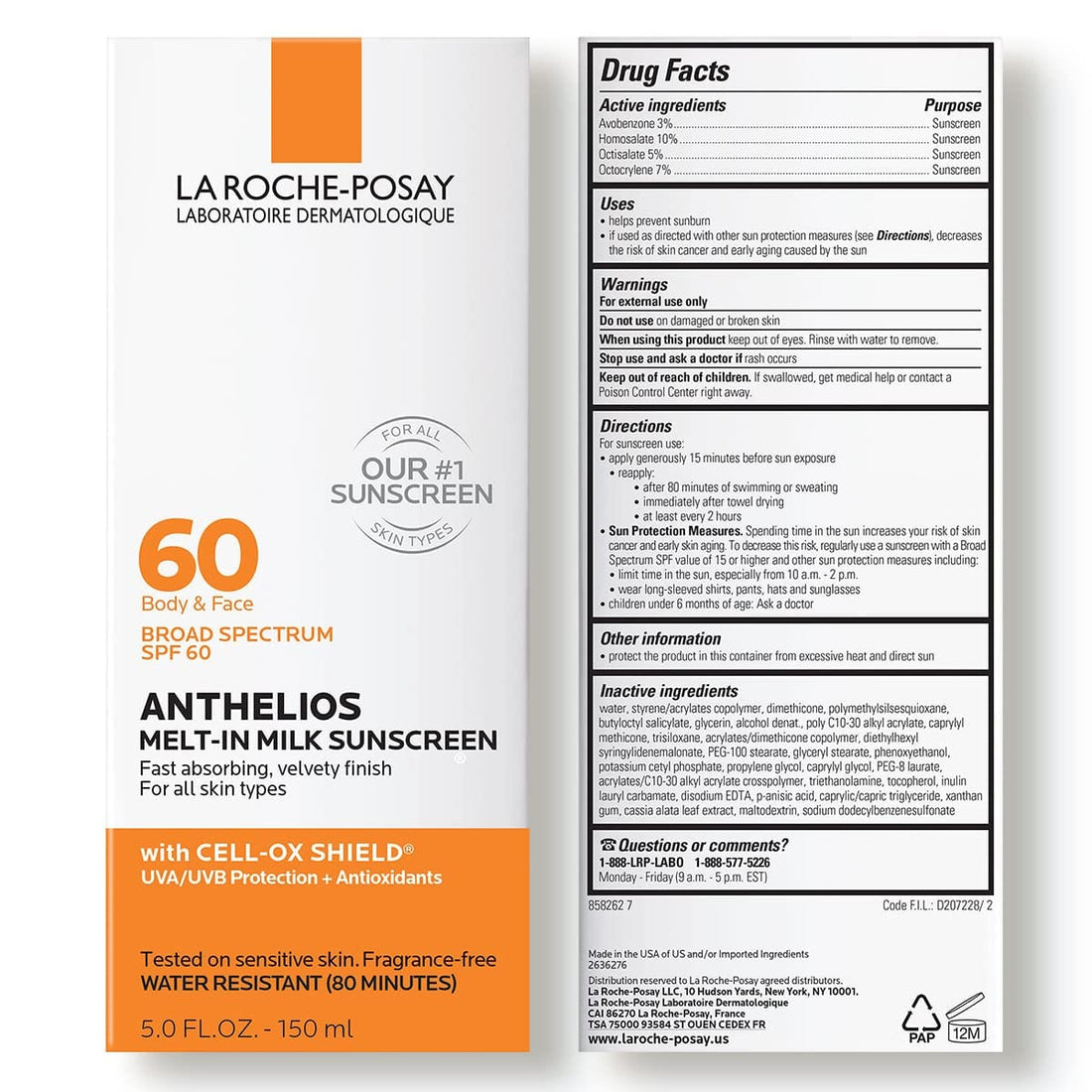 La Roche Posay - Anthelios 60 Melt-In Sunscreen Milk (For Face & Body) (150mL)