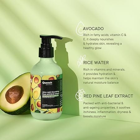 Quench - Bravocado Ultra Light Nourishing Body lotion Enriched with Avocado & Vitamin E (200ml)