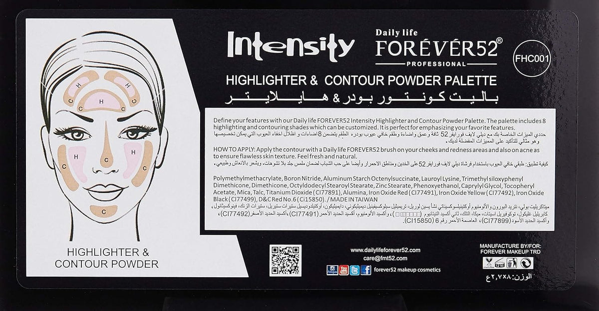 Forever 52 -8 Color Highlighter Contour Powder Pro Define And Conceal- FHC001