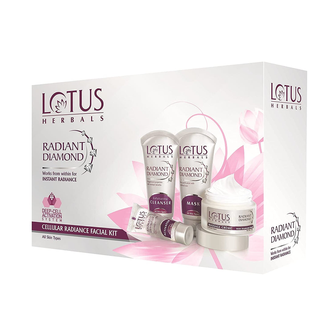 Lotus Herbals - Radiant Diamond Cellular radiance Facial Kit (170g) (Multiple use)