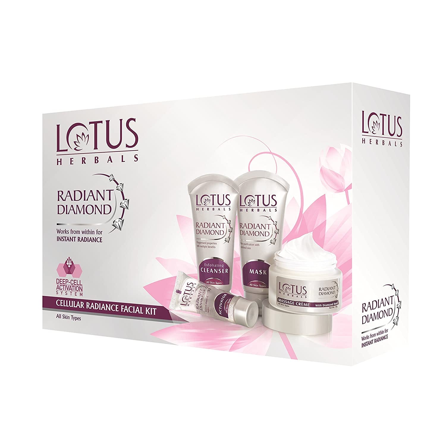 Lotus Herbals - Radiant Diamond Cellular radiance Facial Kit (170g) (Multiple use)