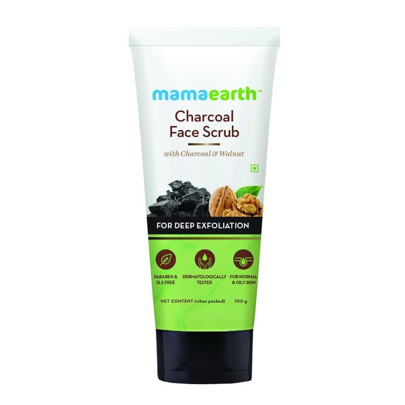 Mamaearth Charcoal Face Scrub For Oily Skin & Normal skin With Charoalc & Walnut (100gm)