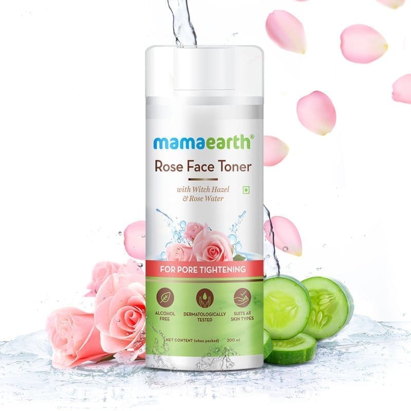 Mamaearth Rose Water Face Toner with Witch Hazel & Rose Water for Pore Tightening (200mL)
