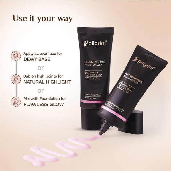 Pilgrim Illuminating Moisturizer Spf15 Rosy Glow (30ml)