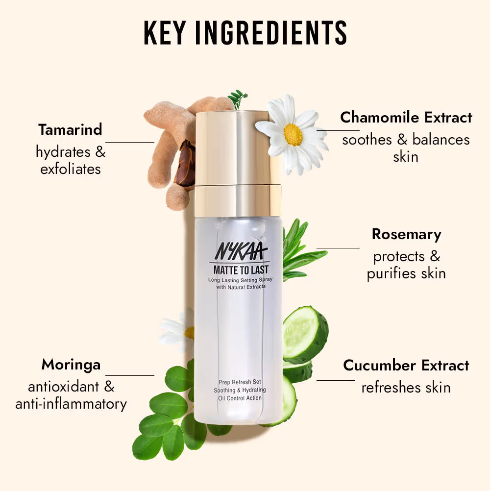 Nykaa - Matte To Last Long Lasting Setting Spray With Natural Extracts (65ml)