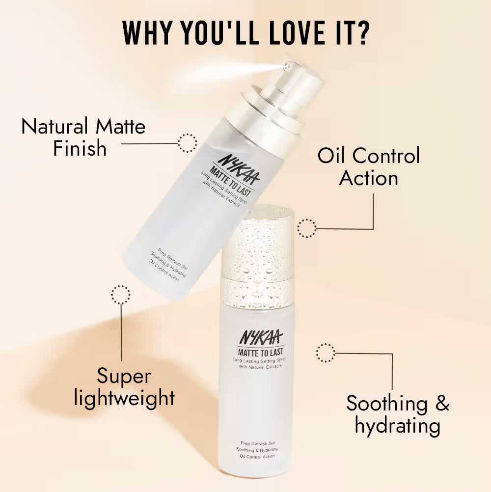 Nykaa - Matte To Last Long Lasting Setting Spray With Natural Extracts (65ml)