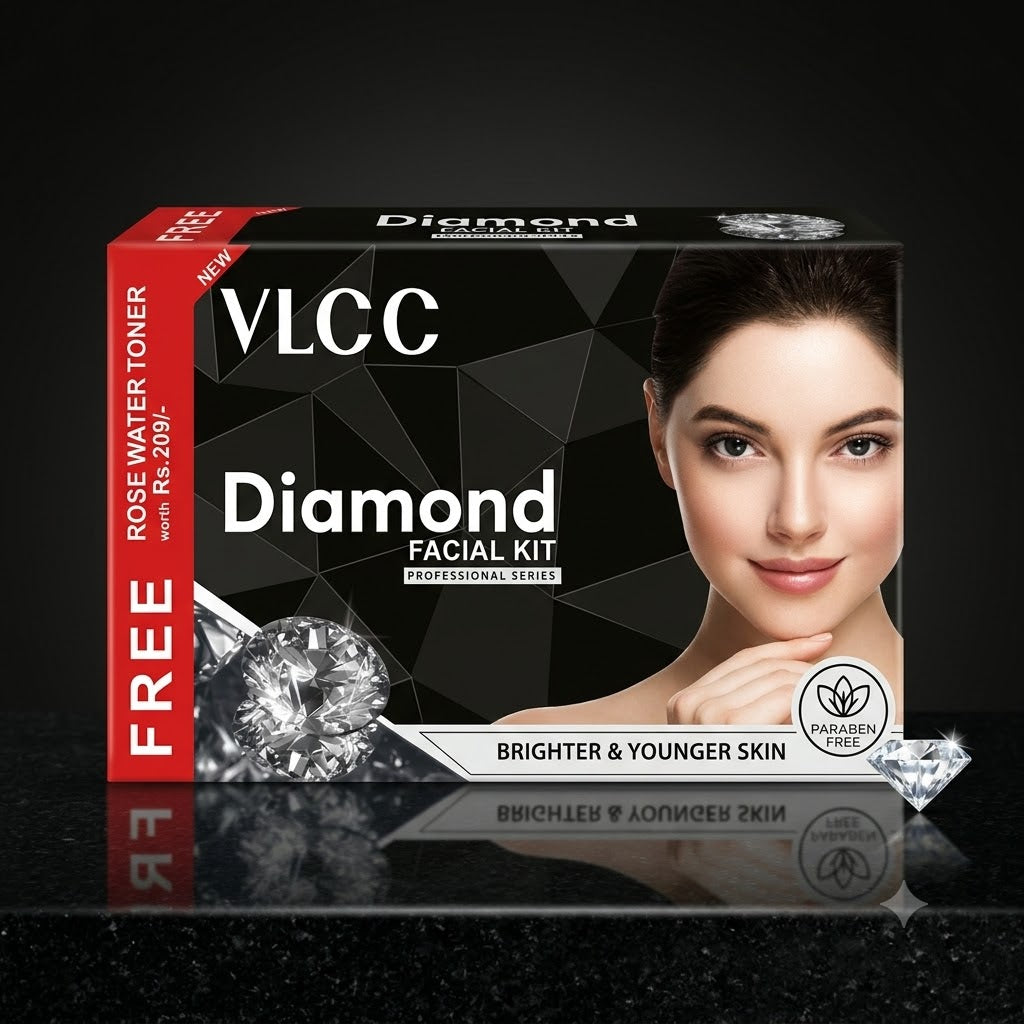 VLCC - Diamond Facial Kit + FREE Rose Water Toner Worth Rs 209 (300g + 100mL)