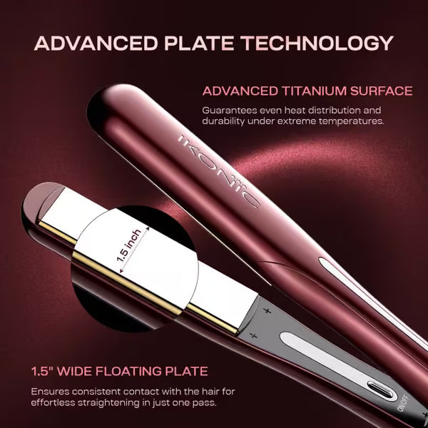 Ikonic Professional - Hair Iron Pro Titanium Shine 3.0 1.5" Wide Floating Plates Scarlett
