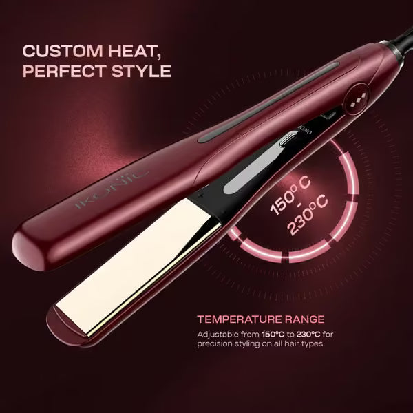 Ikonic Professional - Hair Iron Pro Titanium Shine 3.0 1.5" Wide Floating Plates Scarlett