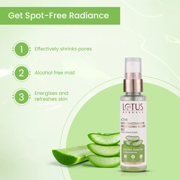 Lotus Herbals - Active Aloe + Niacinamide Brightening Boost Mist