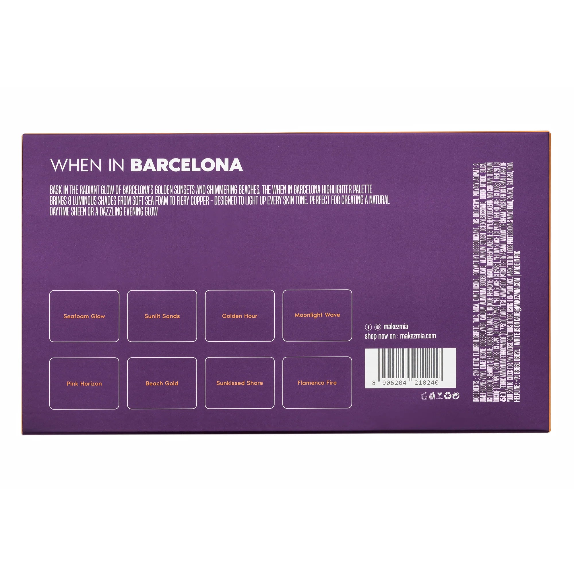 Makezmia - When In Barcelona Highlighter Palette 8-Color