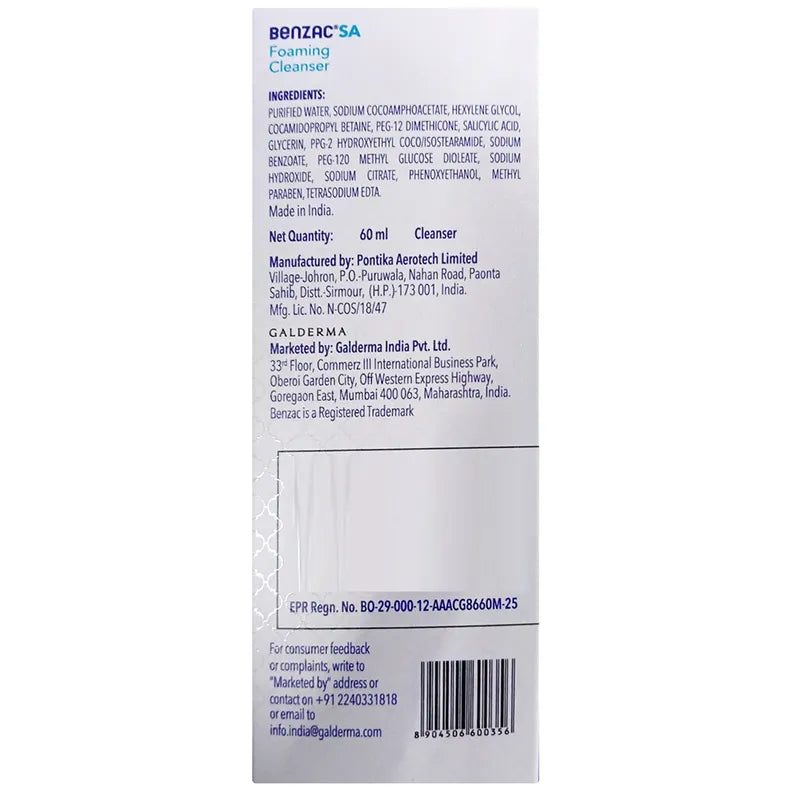 Cetaphil - Benzac SA Foaming Cleanser (60ml)