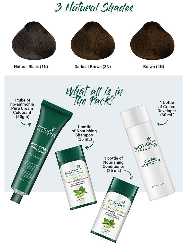 Biotique - Herbcolor Hair Color 4N (50gm+110mL) (Brown)