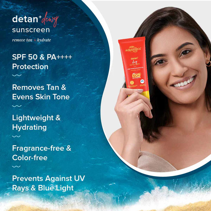 Aqualogica – Detan+ Dewy Sunscreen with SPF 50+ (80G)