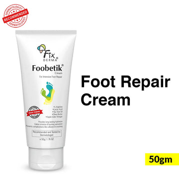Fix Derma - Foobetik Foot Cream – Dry & Cracked Heels Cream  9% Lactic Acid, 1.5% Apple Cider Vinegar, 4% Tea Tree Oil (50g)