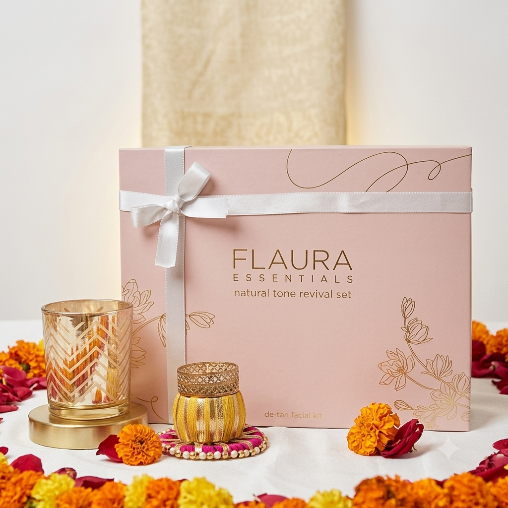 Flaura -  Natural Tone Revival Set De- Tan Facial Kit