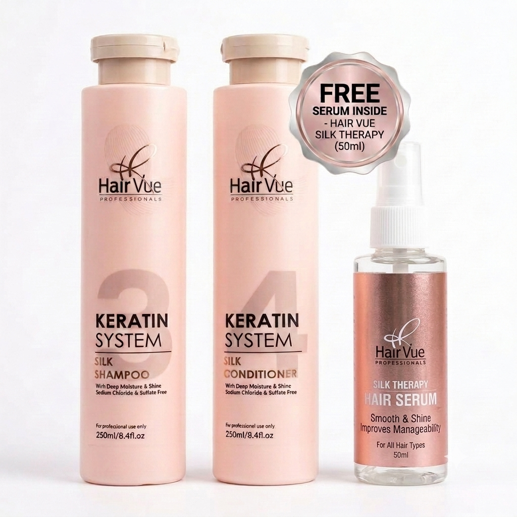 Hair Vue - Keratin Shampoo + Conditioner Combo (250ml) (Free Serum)