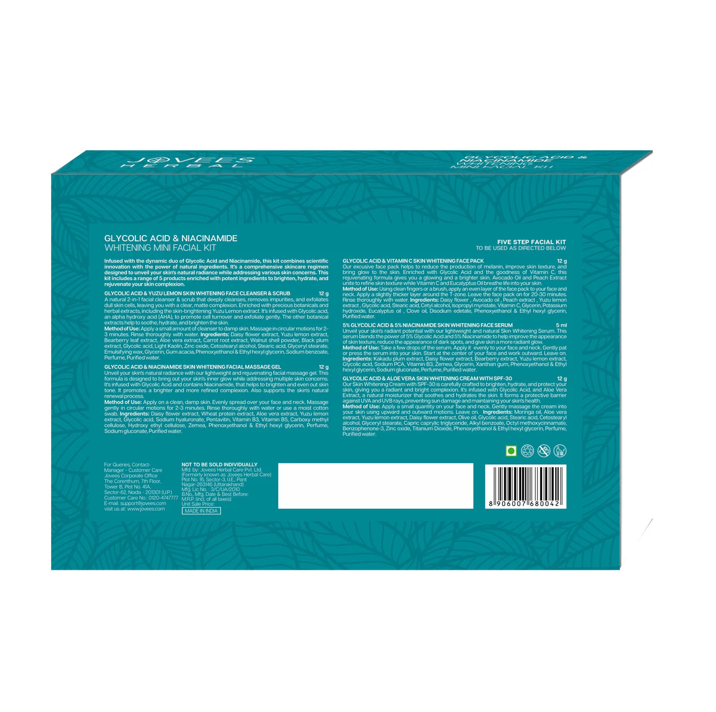 Jovees - Glycolic Acid & Niacinamide Whitening Facial Kit