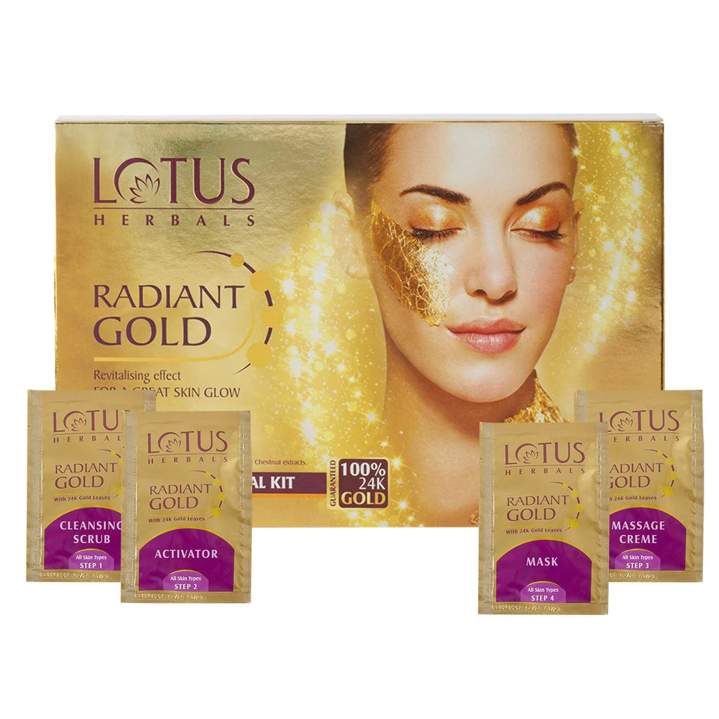 Lotus Herbals - RADIANT GOLD Cellular Glow Salon Grade Single FACIAL KIT
